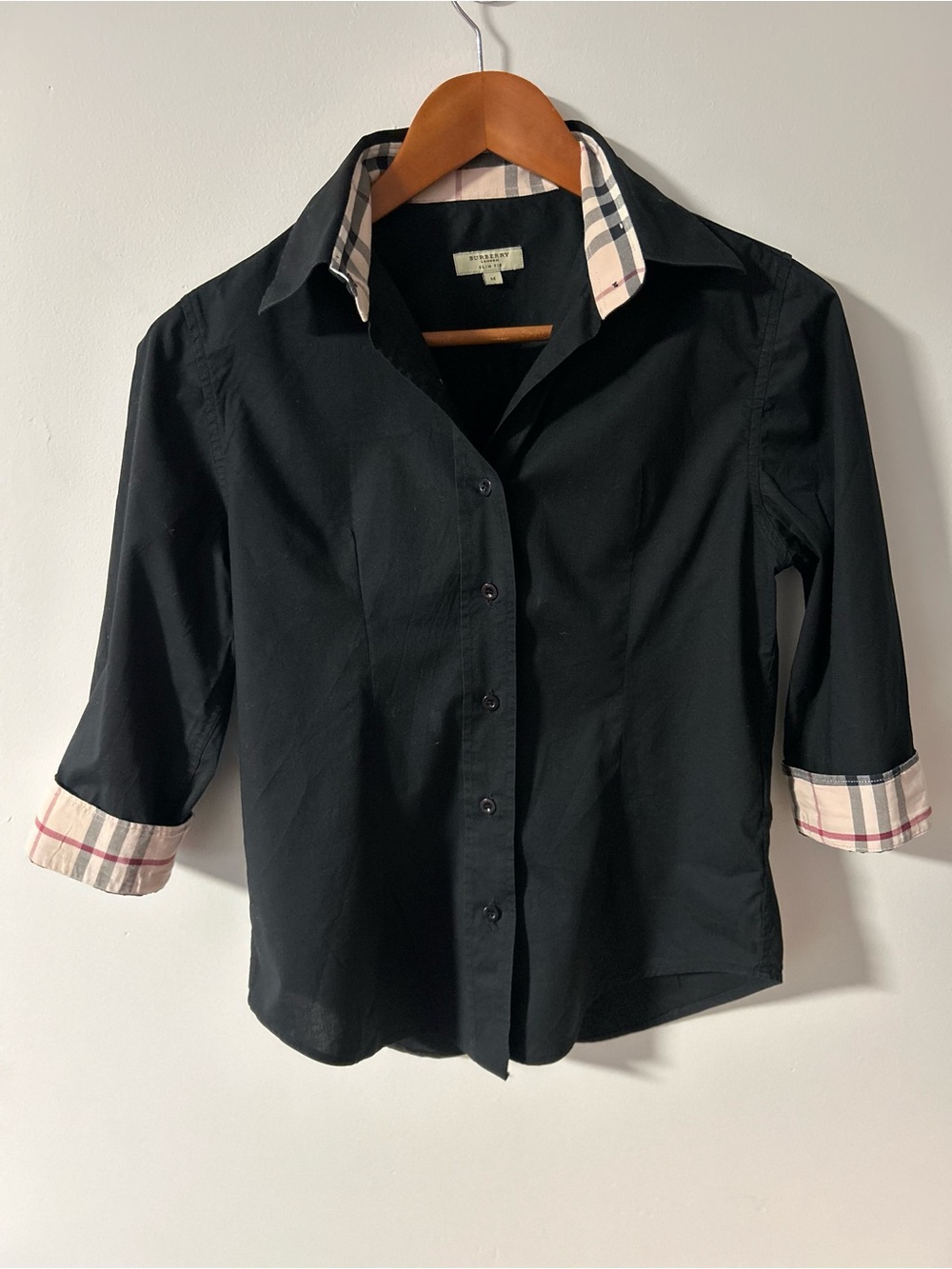Authentic Burberry London Slim Fit Black Button-Up Shirt - Size M
